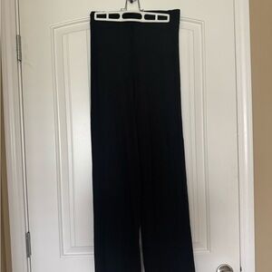 WHITE FOX Black Ribbed Flowy Pants